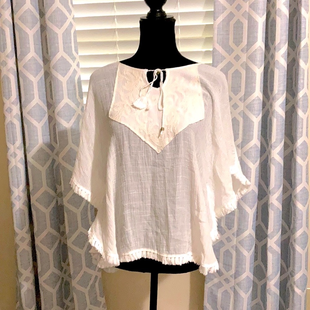 White sheer blouse